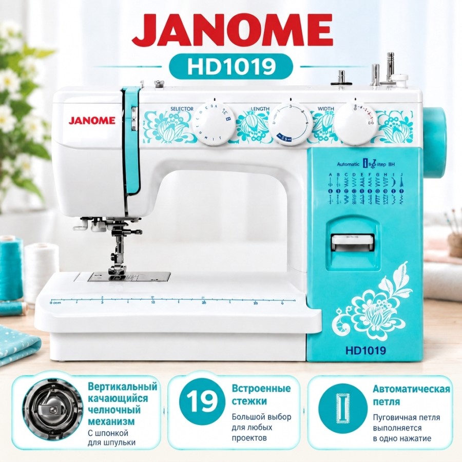 Швейная машина Janome HD1019 — швейная техника