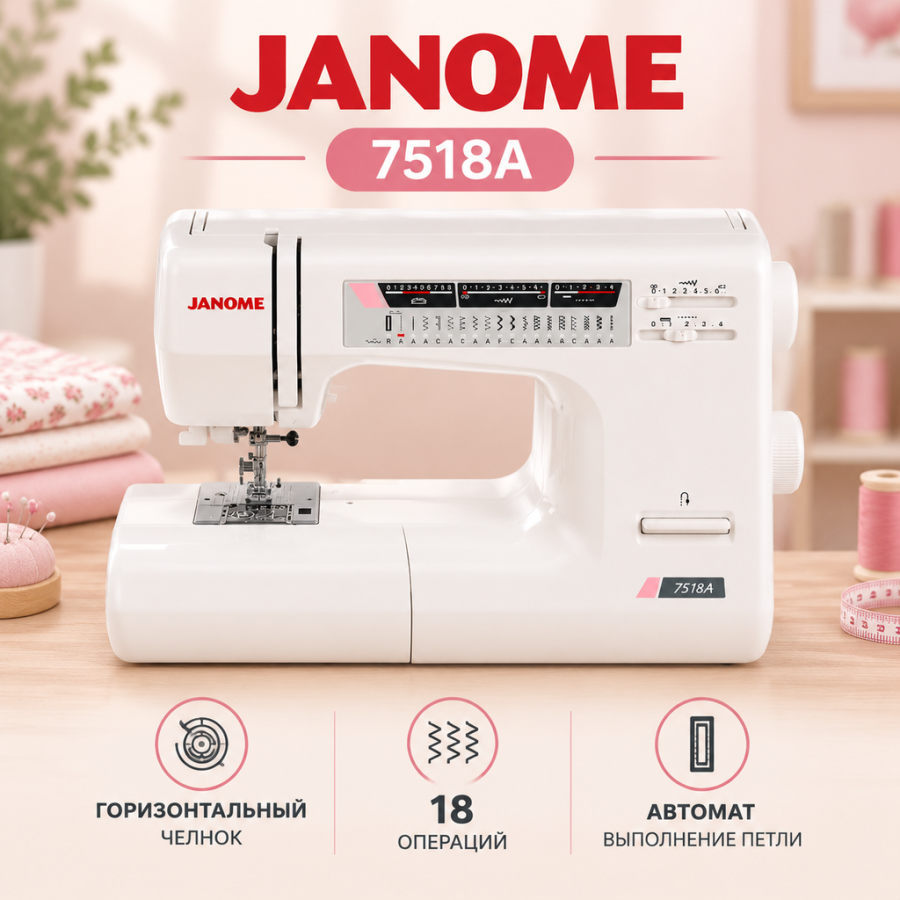 Швейная машина Janome 7518A — швейная техника