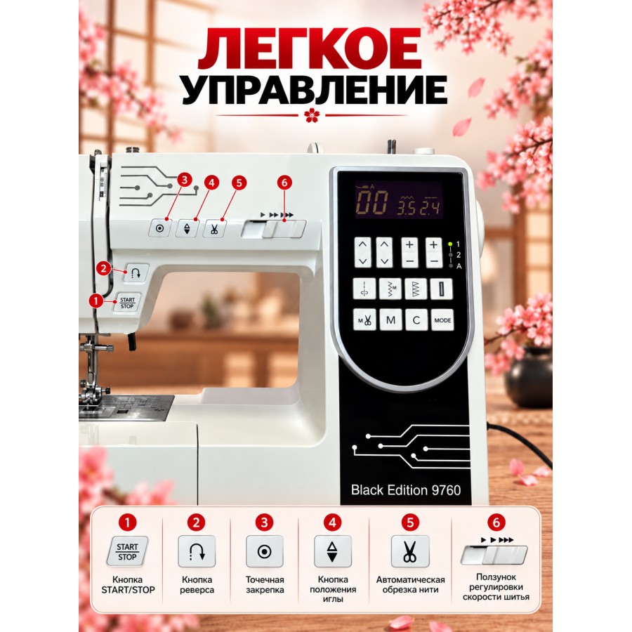 Швейная машина Janome Black Edition 9760 — швейная техника Швейная машина Janome Black Edition 9760 — швейная техника