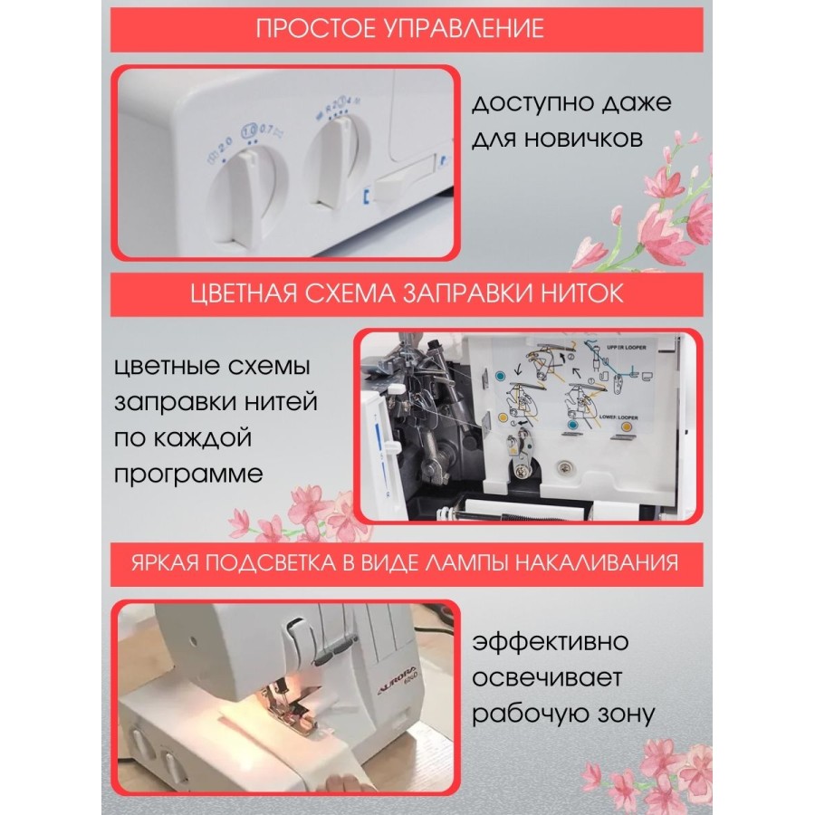 Оверлок Aurora 600D — швейная техника